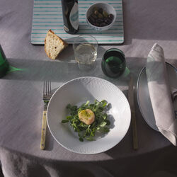 Hvit Riflet Halvblonde dyp tallerken, Royal Copenhagen