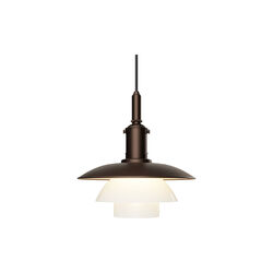 PH 3/3 Pendant, aged brass/opal glass, Louis Poulsen