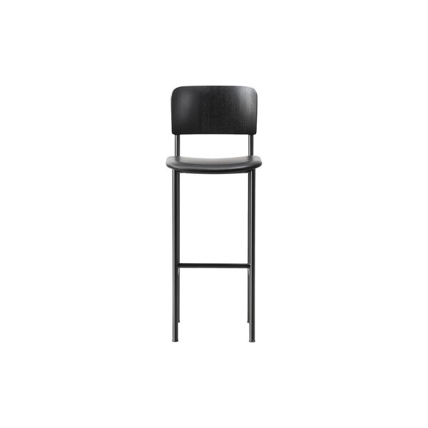 Plan Barstool Seat Upholstered, svartlakkert aske/Omni 301, Fredericia Furniture