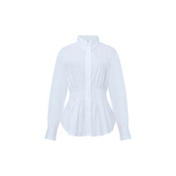 CAMBRIA COTTON SMOCKED SHIRT, linen white, French Connection