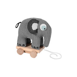 Elefanten Fanto heklet trækdyr, classic grey, Sebra