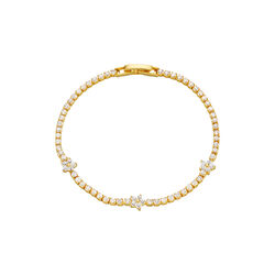 Flower Tennis Bracelet, pale gold, Orelia