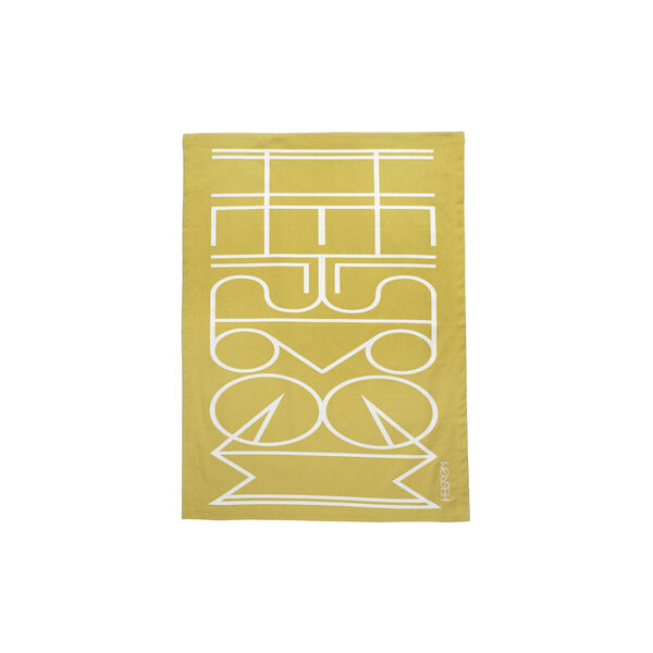 Kjøkkenhåndduk 2-pk, gul med logo, Hellstrøm Items