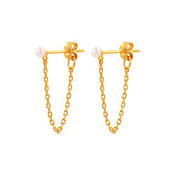 Tuva pearl &oslash;reringer, gold, Hultquist Copenhagen