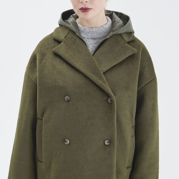 2ND Calisa - Brushed wool jakke, oliven natt, 2NDDAY