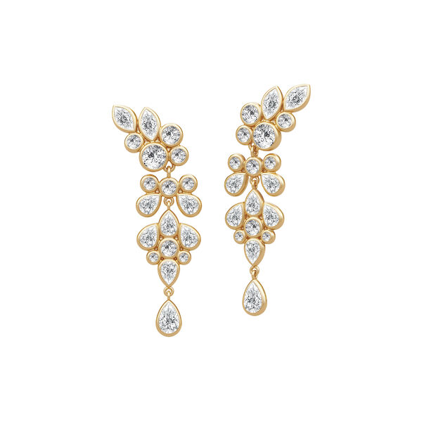 White Wisteria Chandelier, gold/clear, Julie Sandlau