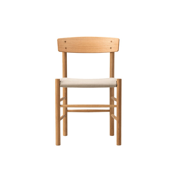 J39 Mogensen stol med polstret sete, oljet eik/natural canvas, Fredericia Furniture