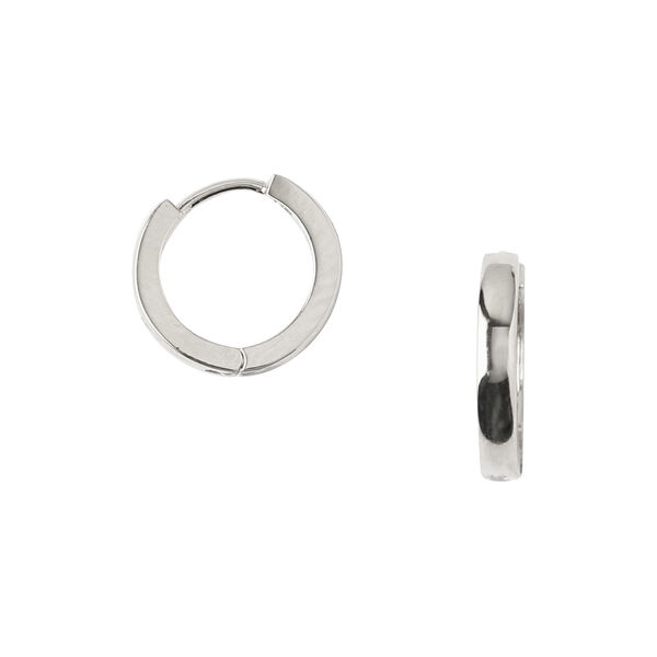 Clean Metal huggie hoop, sølv, Orelia