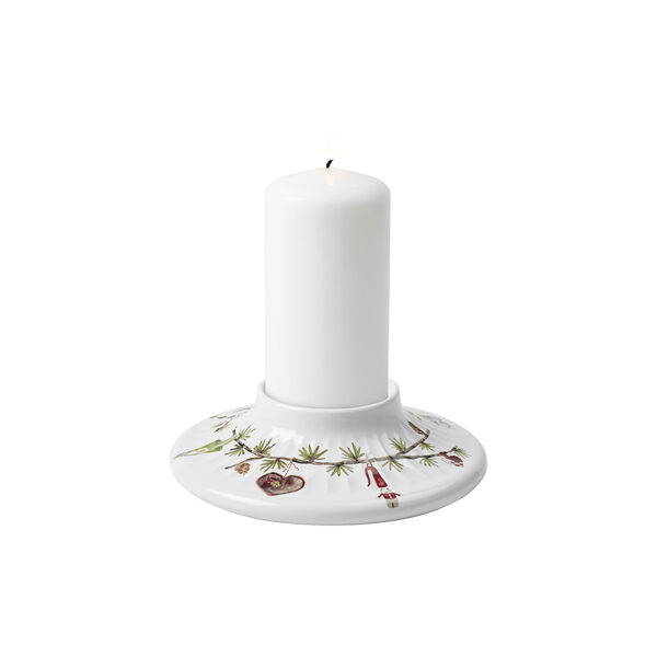 Hammershøi jul lysestake til kubbelys, hvit m. deko, Kähler