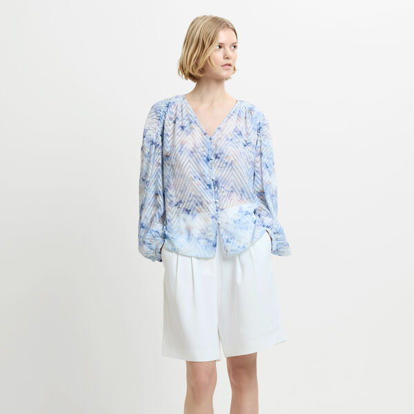 DAISY ABILENE SLEEVE BLOUSE, blue multi, French Connection