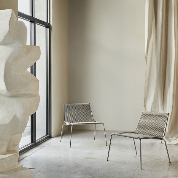 Noel Lounge Chair, steel/nature linen, Thorup Copenhagen