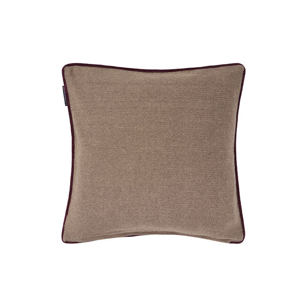 Letter Patch Pillowcase | Beige/Brown/Fig | Putetrekk, Lexington