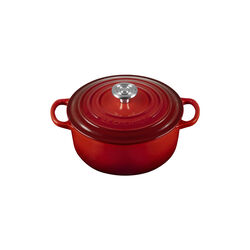 Signature st&oslash;pejern rund gryte | 20 cm | Cerise, Le Creuset