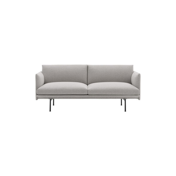 Outline Sofa 2-seter, leire/svart, Muuto