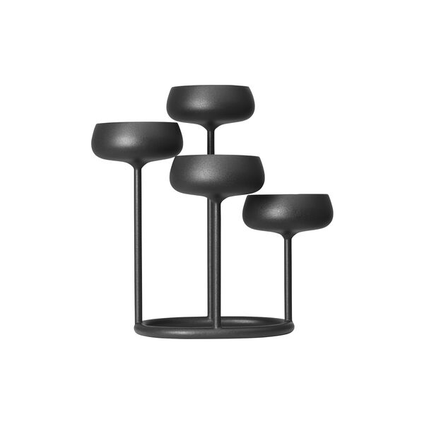 Nappula kandelaber, m&oslash;rk gr&aring;, Iittala