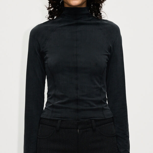 Trim LS, washed black cupro, HOPE