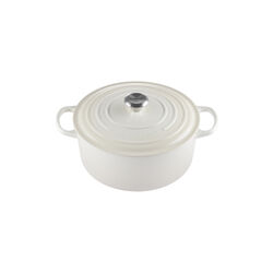 Signature st&oslash;pejern rund gryte &Oslash; 28 cm, meringue, Le Creuset