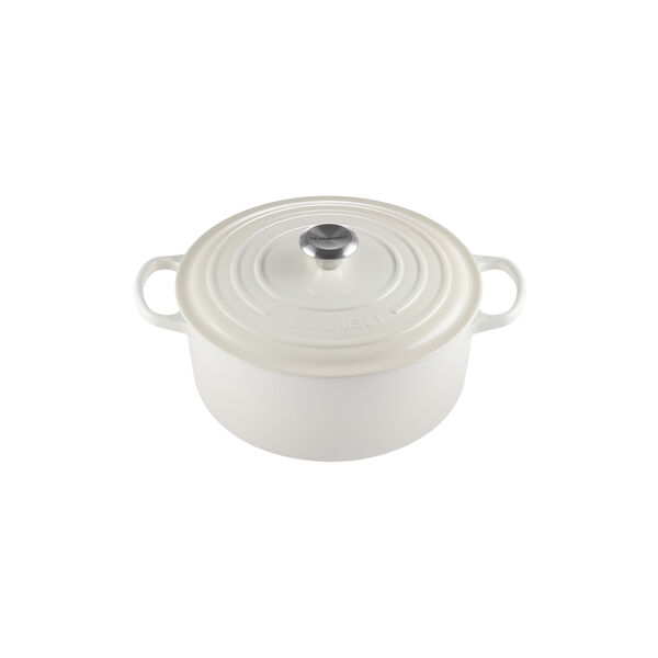 Signature st&oslash;pejern rund gryte &Oslash; 28 cm, meringue, Le Creuset
