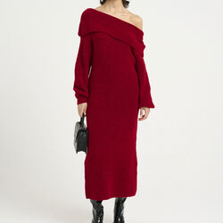 AlphaGZ off shoulder kjole, haute red melange, Gestuz
