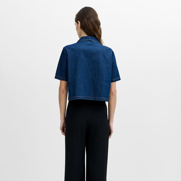 ARCHIE DENIM BUTTON THROUGH SHIRT, authentic indigo, French Connection