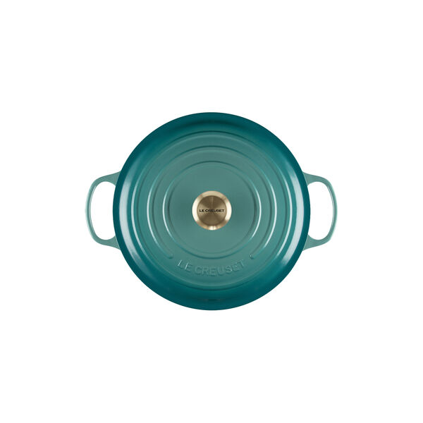 Signature st&oslash;pejern rund gryte &Oslash; 28 cm, bleu riviera, Le Creuset