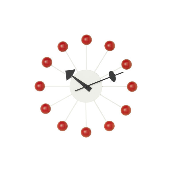 Ball Clock, red, Vitra 
