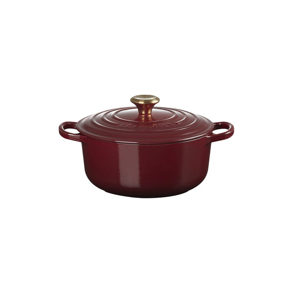 Signature st&oslash;pejern rund gryte &Oslash; 20 cm, garnet, Le Creuset