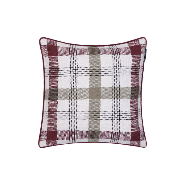 Checked putetrekk, burgundy/stone, Lexington
