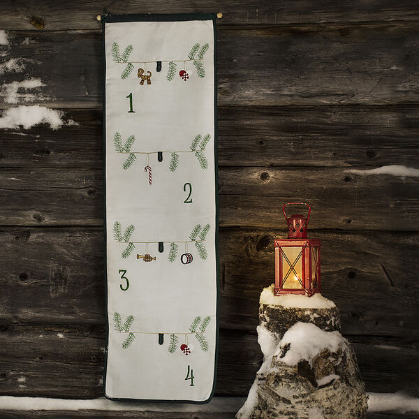 Adventskalender, hvit, Langkilde & Søn