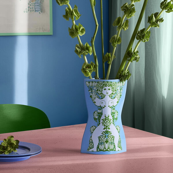 Nina Vase, lys bl&aring;/gr&oslash;nn, Bj&oslash;rn Wiinblad