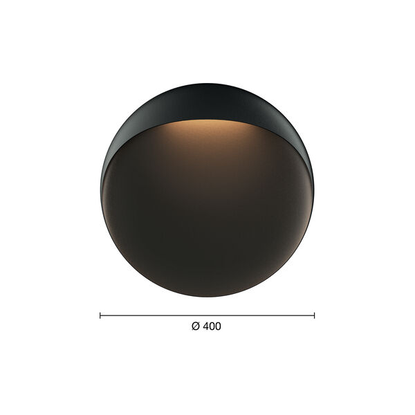 Flindt vegglampe Ø 40, black texture, Louis Poulsen