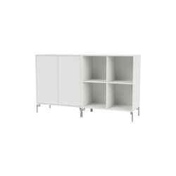 PAIR Classic bred skjenk med ben i krom, 01 white, Montana Furniture