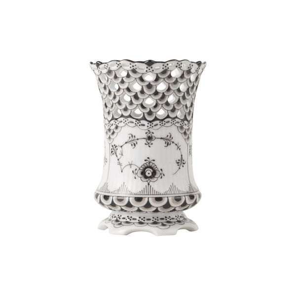 Svart Musselmalt Helblonde vase 11 cm, Royal Copenhagen