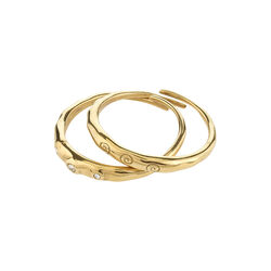FIRE ring 2-i-1 sett, gullbelagt, Pilgrim