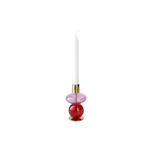 Bubble Lysestake, pink/r&oslash;d, Holmegaard