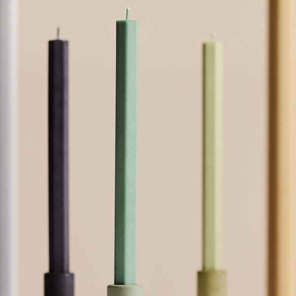 Square stearinlys, emerald green, HAY