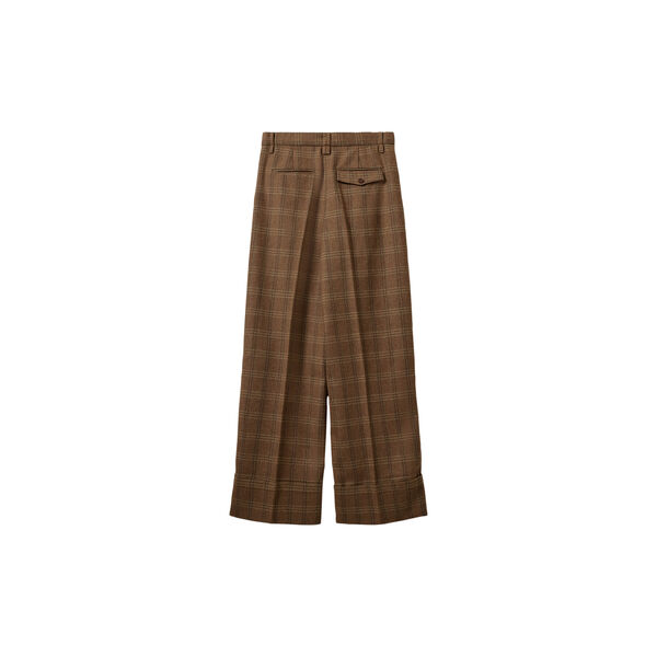 ROSANASW CHECKED WIDE LEG TROUSERS, 9143 maple brown check, Sofie Schnoor