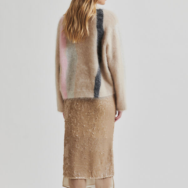 Marbel Knit O-Neck, trench coat, Second Female