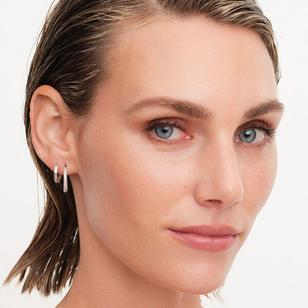 Classic Pave Hoops, Philippa Studios