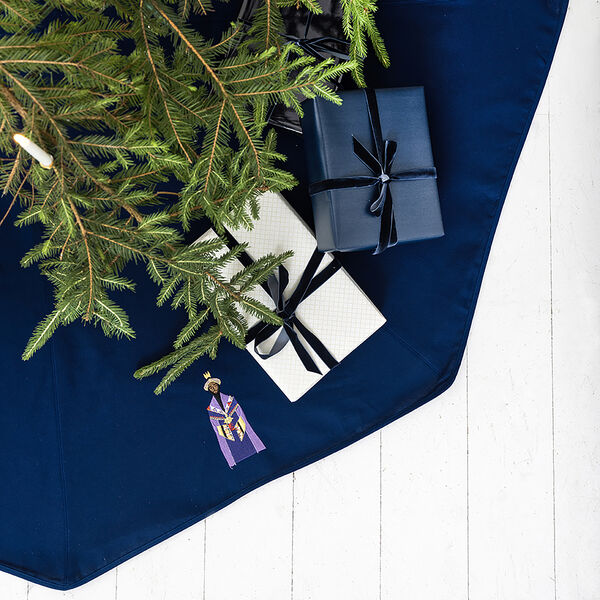 Juletreteppe med hellige tre konger, midnattbl&aring;, Langkilde & S&oslash;n