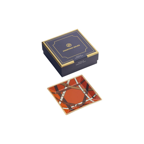 Saville Square brett, orange/white/gold, Jonathan Adler