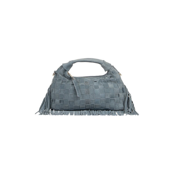 N&uacute;noo x Berg Larsen - Mini Dandy Braided fringe skulderveske, jeans, N&uacute;noo