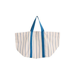 Outdoor Market Picnic Bag, beige with blue stripe, HAY