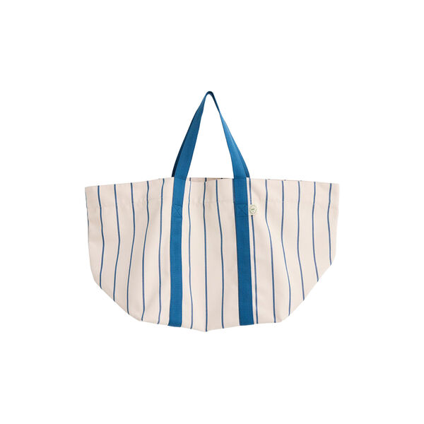 Outdoor Market Picnic Bag, beige with blue stripe, HAY