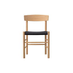 J39 Mogensen Chair with Seat Upholstery, light oiled oak/black canvas J39 Mogensen Chair with Seat Upholstery, light oiled oak/black canvas, Fredericia Furniture