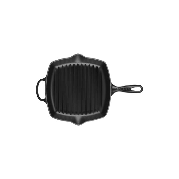 Signature st&oslash;pejern kvadratisk grillpanne 26 cm, matte black, Le Creuset