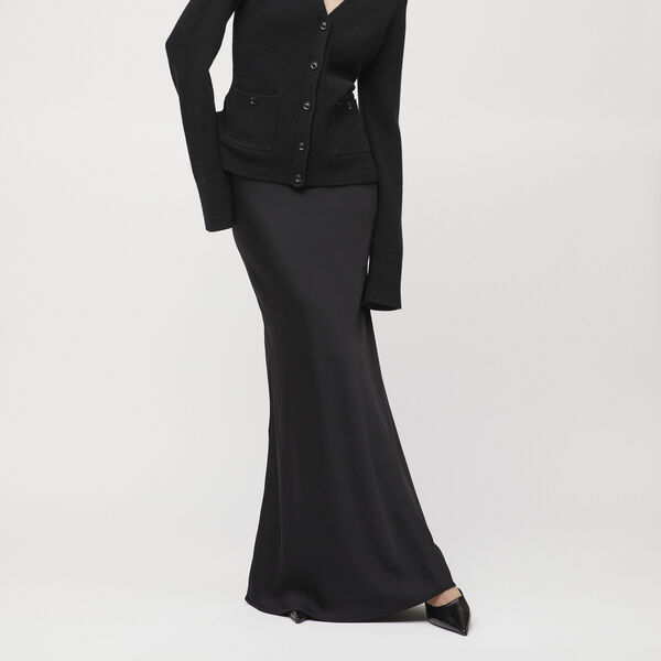 Bias Cut Maxi skirt, jet black, FWSS