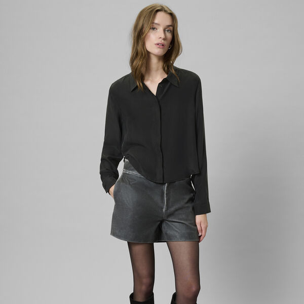 MWSilk Short Shirt, black, My Essential Wardrobe