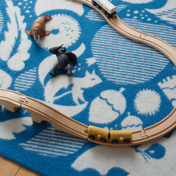 Skovbund Babypledd, Blue/Natural, R&oslash;ros Tweed