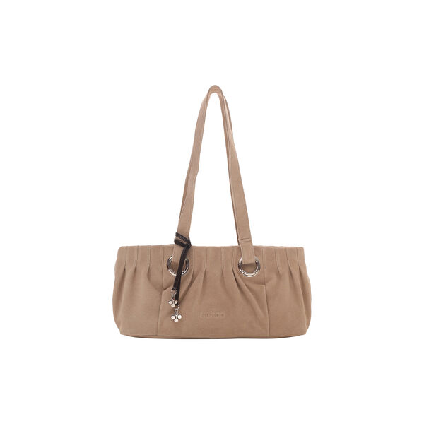 Mina Suede skulderveske, sand, N&uacute;noo